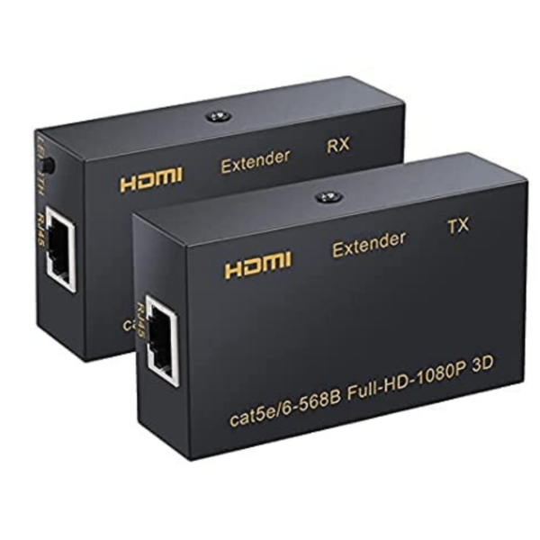 Exeller - 60M HDMI Extender, HDMI to RJ45 Network Cable