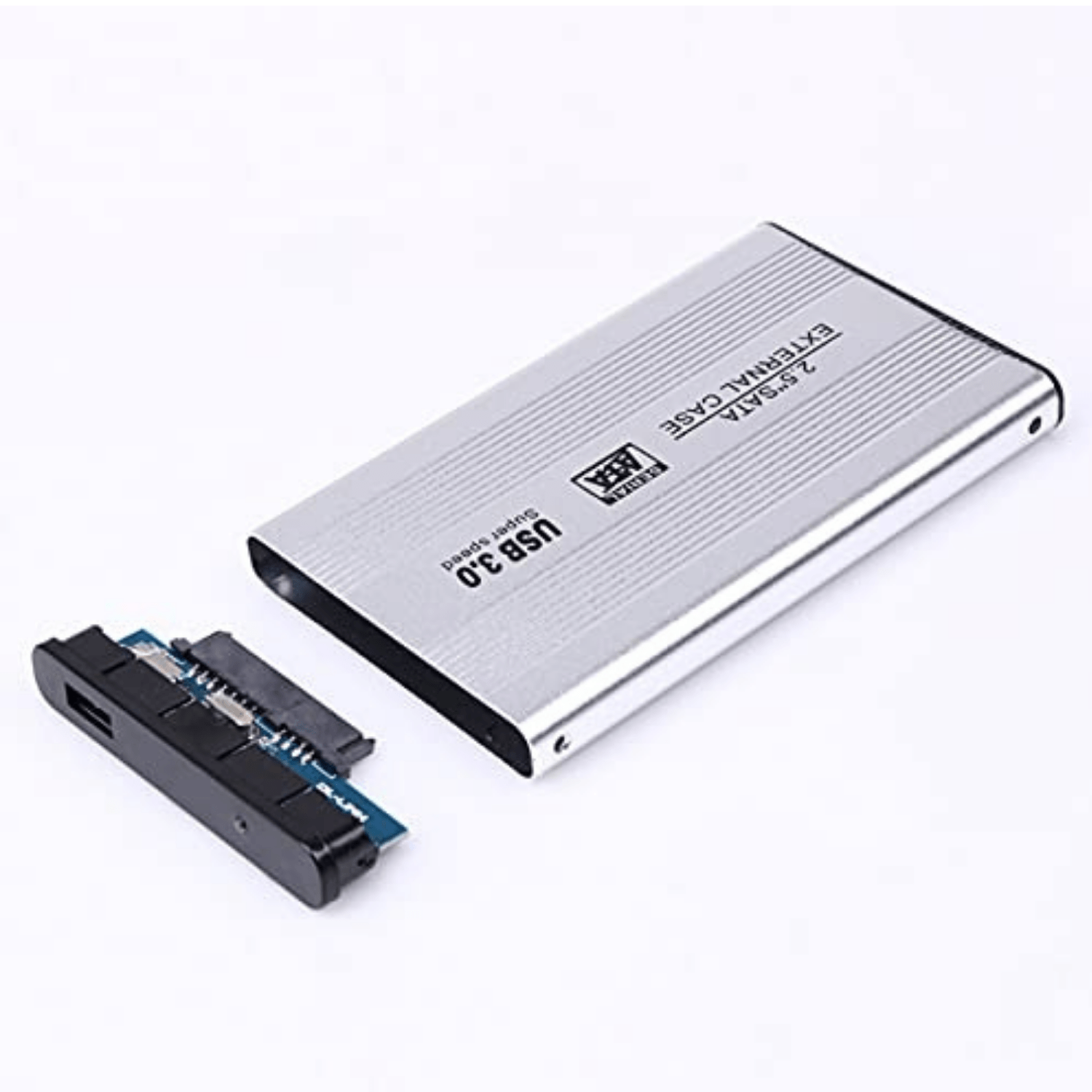 Exeller 2.5 SATA Laptop External Hard Drive Case - USB 3.0 Silver