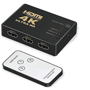 Exeller HDMI Splitter - 3 Input, 4K Switch with Remote for Home